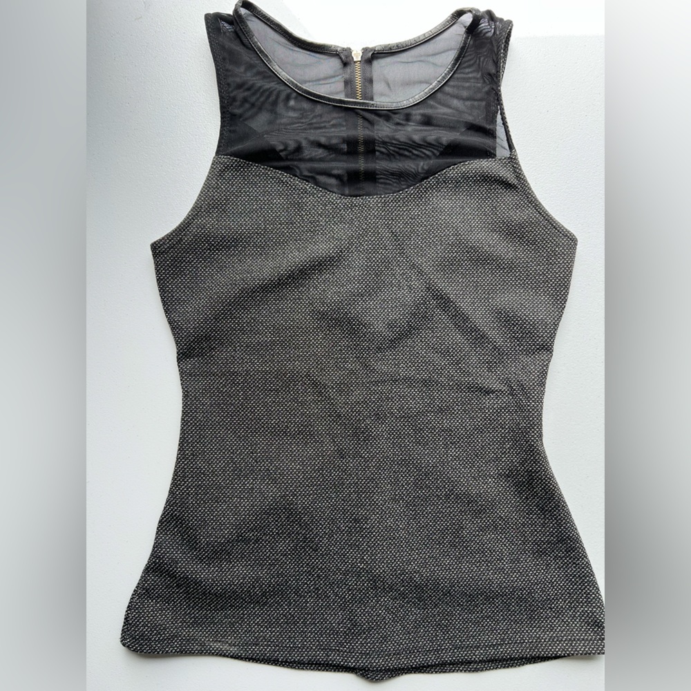 Express Gray Fitted Cut Out Sleeveless Tank Top